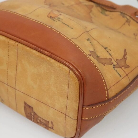 PRIMA CLASSE Shoulder Bag Leather PVC Beige Gold Auth am8596 - Picture 4 of 16